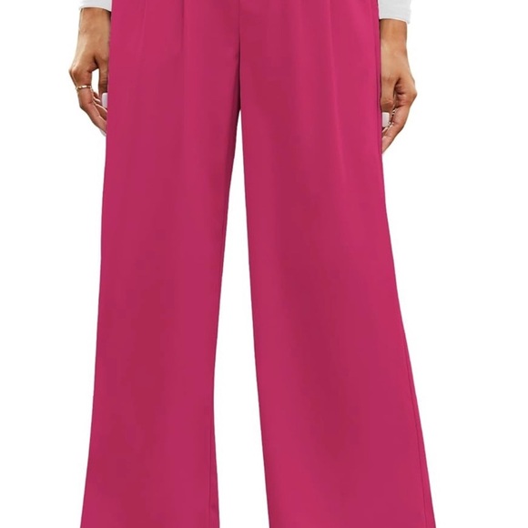 Amazon Pink Wide Leg Jumpsuit with High-Rise Waist - Picture 1 of 3